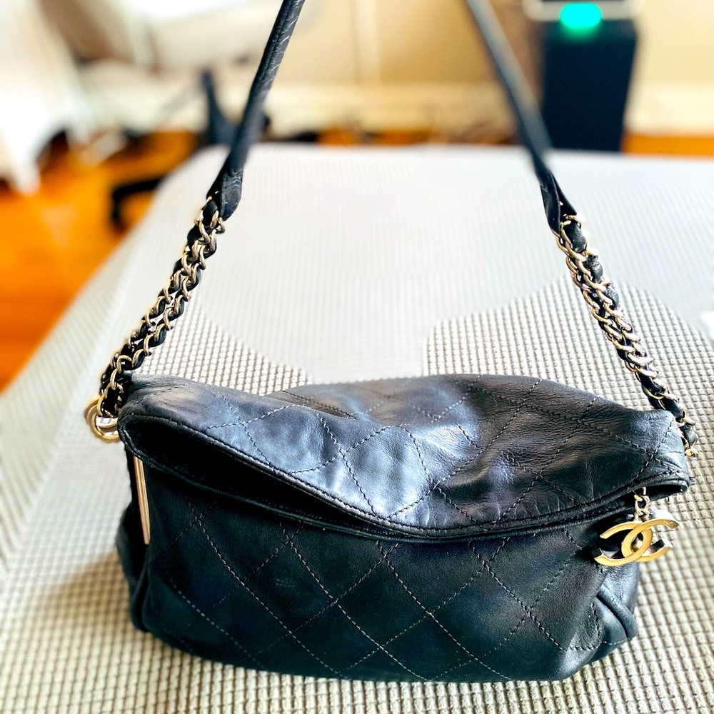 CHANEL black ultimate Lambskin Leather Bag in Like New condition.